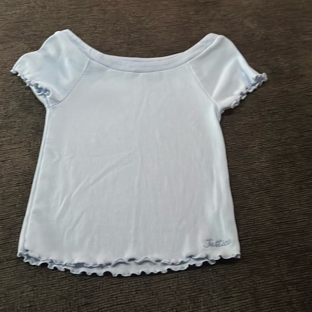 Short sleeve blue crop T-shirt